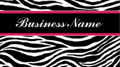 Chic Black and White Zebra Print Stylish Pink Stripe Business Cards