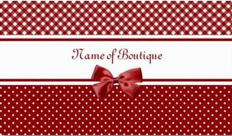Red and White Gingham and Polka Dots Boutique Business Cards