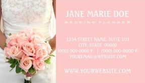 Soft Pink Bridal Roses Feminine Wedding Planner Business Cards