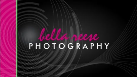 Modern Hot Pink and Black Abstract Lens Photographer Business Cards
