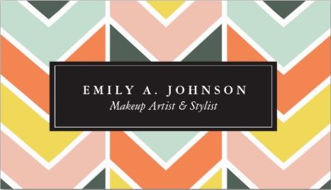 Bold and Beautiful Spring Color Chevron Pattern Stylist Business Cards