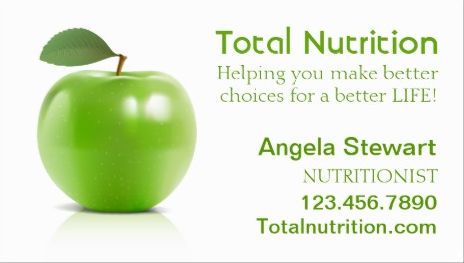 Classy Nutritionist with Simple Shiny Fresh Green Apple Business Cards