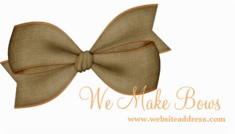 Pretty Brown and Orange Bow on Simple White Background Business Cards 