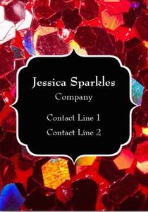 Red Mosaic Abstract Shiny Glitter With Monogram Business Cards