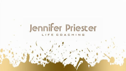 Modern Elegance Gold Splatter on White Life Coaching Business Cards 