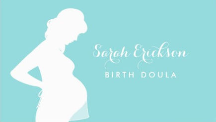 Simple Birth Doula Pregnant Woman Silhouette Business Cards