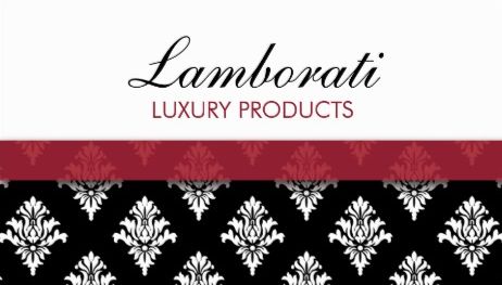 Elegant Damask Floral Pattern Modern Red Stripe Stylish Products Business Cards