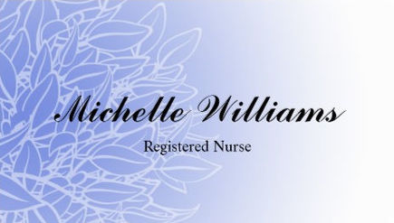 Elegant RN Registered Nurse With Soft Purple Leaf Motif Business Cards