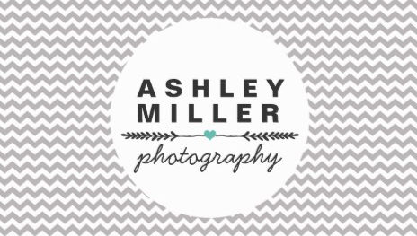 Cute Gray And White Chevron Aqua Heart Divider Photography Business Cards