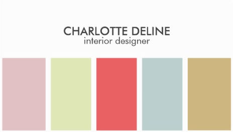Modern Simple Pastel Striped Interior Designer Business Cards