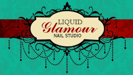Vintage Teal Damask Elegant Retro Filigree Nail Salon Business Cards