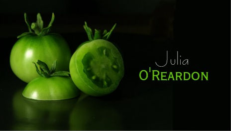 Sophisticated Sliced Green Tomatoes on Black Diet and Nutrition Business Cards