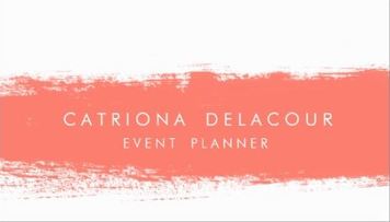 Cool Coral Abstract Watercolor Splash On White Event Planner Business Cards