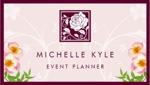 Beautiful Pink Rose Boutique Pretty Flowers Event Planner Business Cards