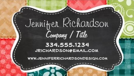 Cute and Colorful Modern Quilt Squares Pattern Template Business Cards 