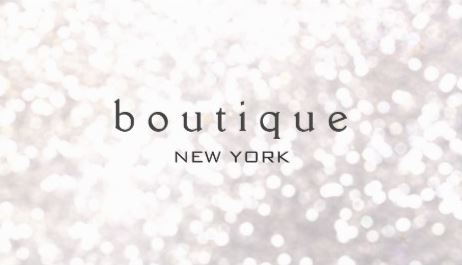White Bokeh Glitter Modern Fashion Boutique Business Cards