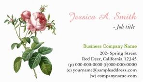 Pretty Vintage Pink Rose Flowers Professional Business Cards 