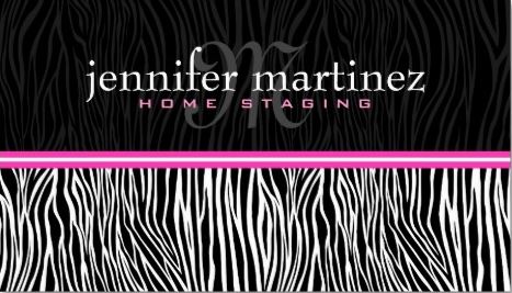 Chic Black White and Pink Animal Print Sleek Zebra Stripes Business Cards