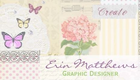 Whimsical Butterfly Floral Collage Graphic Designer Business Cards
