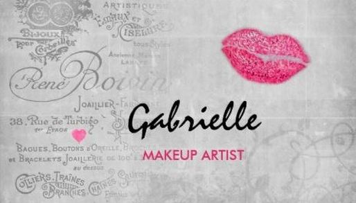 Girly Vintage Grunge Pink Lips Kiss Makeup Artist Business Cards