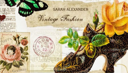 Vintage Fashion Shop Ephemera Yellow Rose and Shoe Business Cards