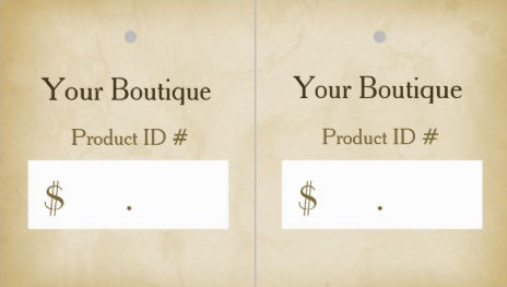 Simple Gold Grunge Modern Boutique Hang Tags Made From Business Cards