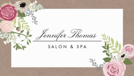 Vintage Modern Floral Motif Pretty Beauty Salon and Spa Business Cards 