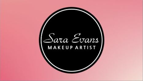 Simple Elegance Modern Pink With Black Circle Makeup Artist Business Cards
