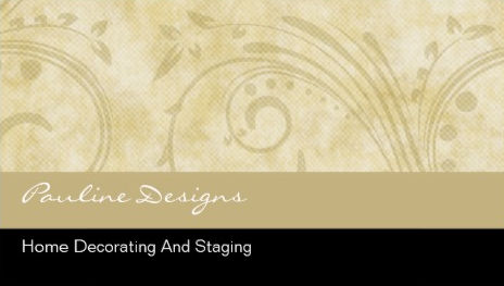 Sophisticated Beige Flourishes Home Decorator and Staging Business Cards