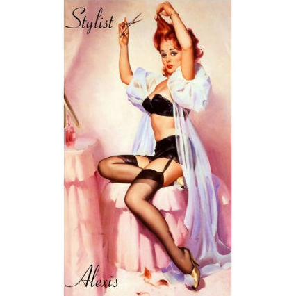 Vintage Pin up Stylist Pink and Black Profile Cards Business Cards