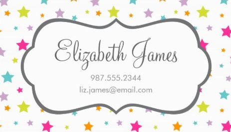 Cute and Colorful Pastel Rainbow Stars Girly Pattern Business Cards