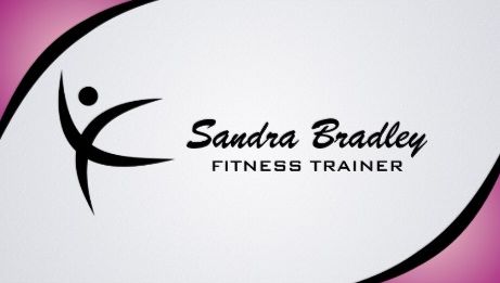 Modern and Stylish Pink With Exercise Logo Fitness Trainer Business Cards