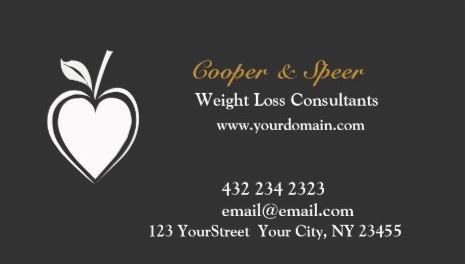 Girly Healthy Apple Heart Dietitian Nutritionist Business Cards