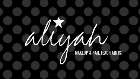 Girly Chic Black and White Star Polka Dots Nail Salon Appointment Business Cards