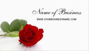 Elegant Red Rose Professional Red and White Floral Business Cards