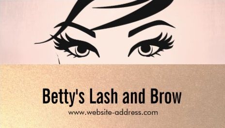 Eyelash Extensions and Brow Specialist Pink Gold Salon Business Cards