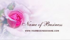 Feminine Pink Rose Flower Elegant Floral Swirl Scroll Business Cards