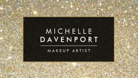 Classic Faux Gold Glitter Elegant Makeup Artist Business Cards