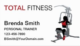 Modern Red and Black Total Gym Fitness Personal Trainer Business Cards