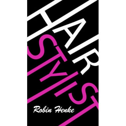 Modern Pink and Black Text Design Hair Stylist Business Cards
