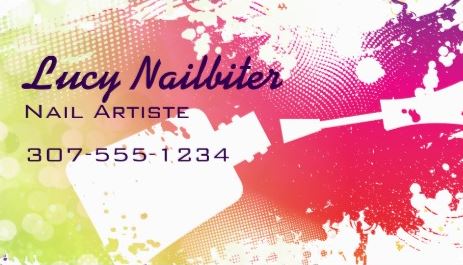 Rainbow Grunge Fingernail Polish Nail Artist Business Cards
