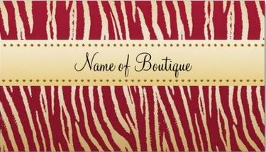 Sophisticated Red and Gold Tiger Stripes Animal Print Boutique Business Cards