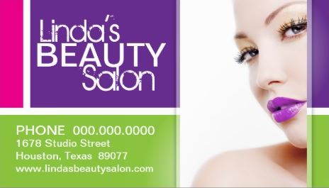 Modern Beauty Salon Luscious Purple Lipstick Business Cards 