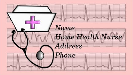 Girly Pink Cardiac Rhythm Monitor Cute Home Health Nurse Business Cards