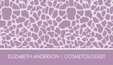 Cosmetologist Chic Purple Giraffe Pattern Animal Print Business Cards