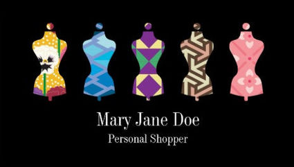 Colorful Patterned Mannequin Forms Personal Shopper Business Cards