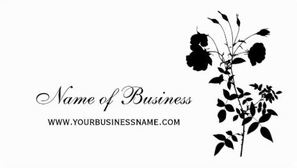 Modern Black and White Floral Elegant Rose Flower Business Cards 