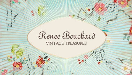 Shabby Vintage Floral Designer Consignment Shop Business Cards 