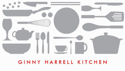 Retro Mod Gray and White Utensils Collage Red Text Kitchen Business Cards