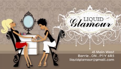 Girly Liquid Glamor Gossip Girls Girly Nail Salon Business Cards